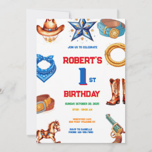 Invitación a la fiesta de cumpleaños de Cowboy par