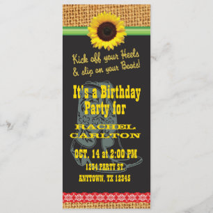 Invitación a la fiesta de cumpleaños de Cowgirl de