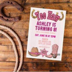 Invitación a la fiesta de cumpleaños de cowgirl de