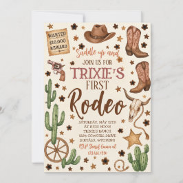 Invitación a la fiesta de cumpleaños de Cowgirl ed