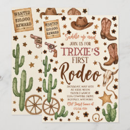 Invitación a la fiesta de cumpleaños de Cowgirl ed