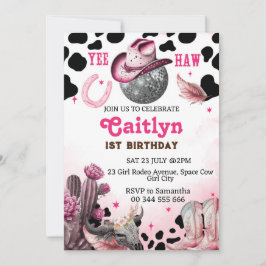 Invitación a la fiesta de cumpleaños de Cowgirl es