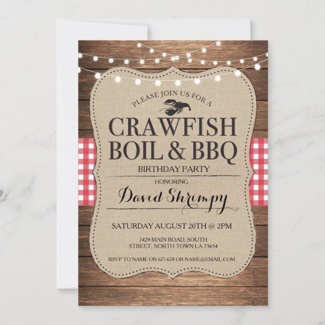 Invitación a la fiesta de cumpleaños de Crawfish B (Anverso)
