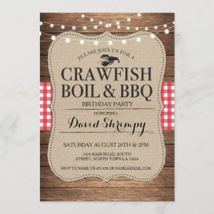 Invitación a la fiesta de cumpleaños de Crawfish B