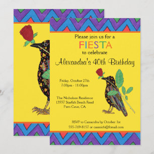 Invitación a la fiesta de cumpleaños de Crow & Ros