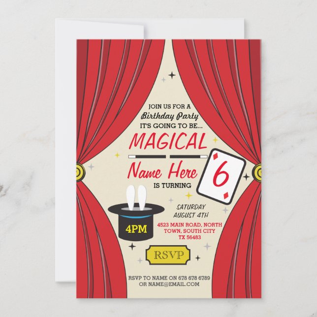 Invitación a la fiesta de cumpleaños de cualquier  (Anverso)