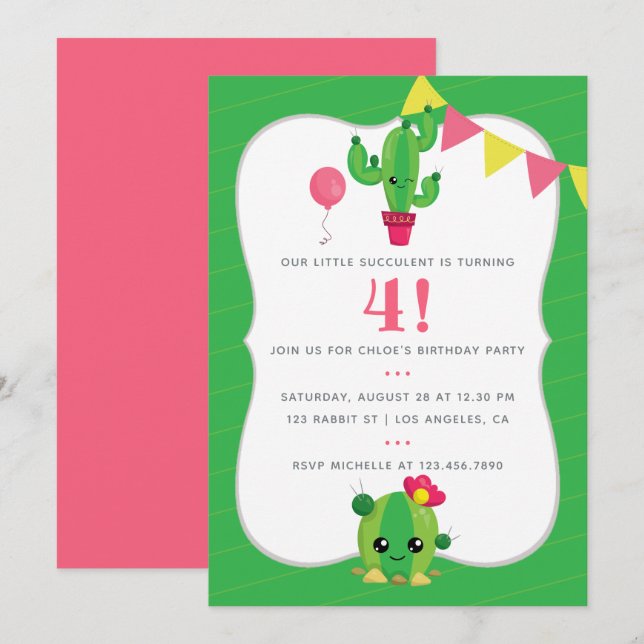 Invitación a la fiesta de cumpleaños de cualquier  (Anverso / Reverso)