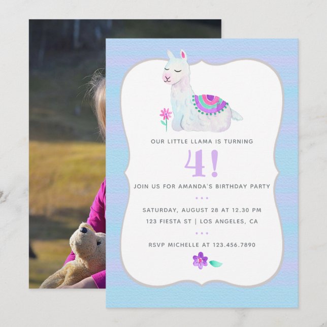 Invitación a la fiesta de cumpleaños de cualquier  (Anverso / Reverso)