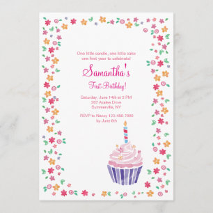 Invitación a la fiesta de cumpleaños de Cupakes