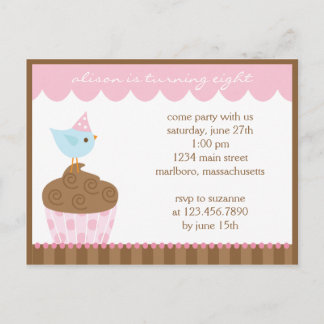 Invitación a la fiesta de cumpleaños de Cupakes