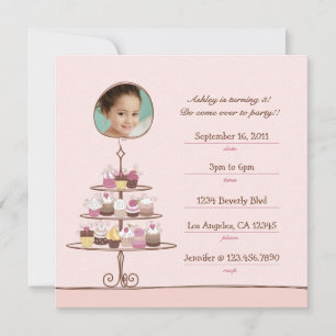 Invitación a la fiesta de cumpleaños de Cupakes