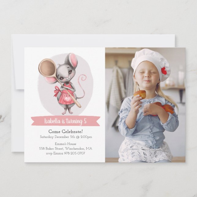 Invitación a la fiesta de cumpleaños de Cute Anima (Anverso)