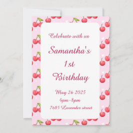 Invitación a la fiesta de cumpleaños de Cute Cherr