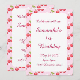 Invitación a la fiesta de cumpleaños de Cute Cherr