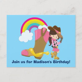 Invitación a la fiesta de cumpleaños de Cute Cowgi
