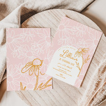 Invitación a la fiesta de cumpleaños de Cute Daisy