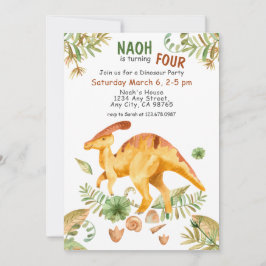 Invitación a la fiesta de cumpleaños de Cute Dinos