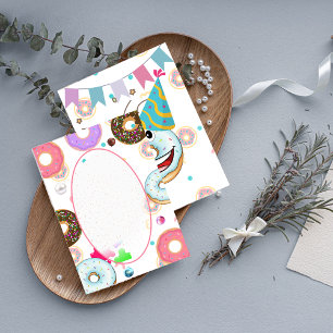 Invitación a la fiesta de cumpleaños de Cute Donut