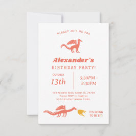 Invitación a la fiesta de cumpleaños de Cute Drago