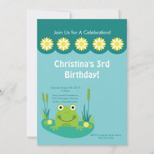 Invitación a la fiesta de cumpleaños de Cute Frog 
