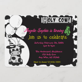 Invitación a la fiesta de cumpleaños de Cute Holy 