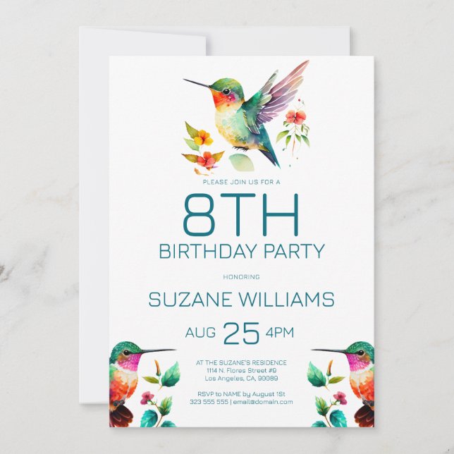 Invitación a la fiesta de cumpleaños de Cute Hummi (Anverso)