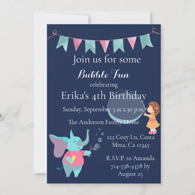 Invitación a la fiesta de cumpleaños de Cute Kids  (Anverso)
