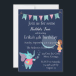 Invitación a la fiesta de cumpleaños de Cute Kids<br><div class="desc">Invitación a la fiesta de cumpleaños de Cute Kids Bubble,  con una pancarta rosa y azul,  burbujas de elefantes que soplan y una niña que también soplaba burbujas. Para obtener más productos personalizados,  envíe un correo electrónico a reviva.designs@gmail.com</div>