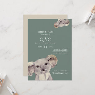 Invitación a la fiesta de cumpleaños de Cute Koala