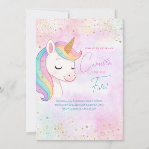 Invitación a la fiesta de cumpleaños de Cute Rainb