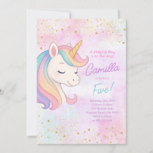 Invitación a la fiesta de cumpleaños de Cute Rainb