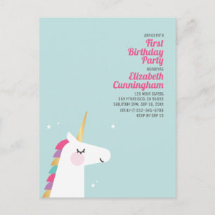 Invitación a la fiesta de cumpleaños de Cute Rainb