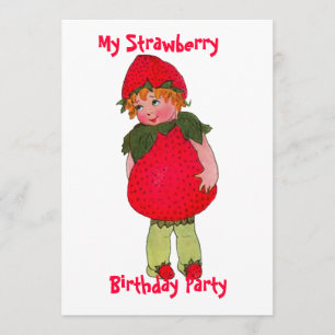 Invitación a la fiesta de cumpleaños de Cute Straw
