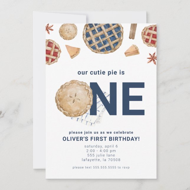 Invitación a la fiesta de cumpleaños de Cutie Pie  (Anverso)