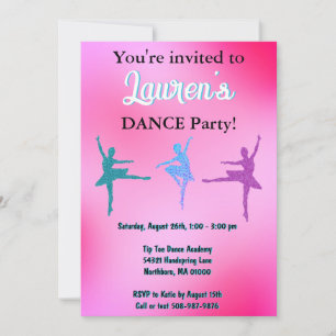 Invitación a la fiesta de cumpleaños de Dance Ball