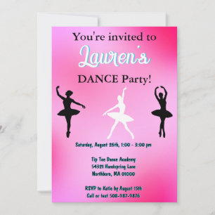 Invitación a la fiesta de cumpleaños de Dance Ball