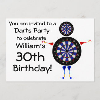 Invitación a la fiesta de cumpleaños de Darts