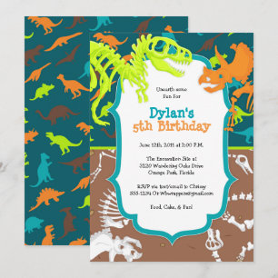 Invitación a la fiesta de cumpleaños de Dig Dinosa