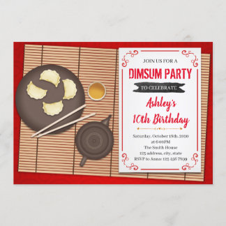 Invitación a la fiesta de cumpleaños de Dimsum