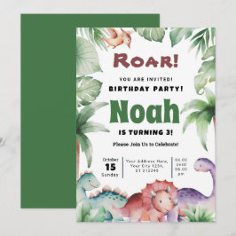 Invitación a la fiesta de cumpleaños de Dino