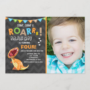 Invitación a la fiesta de cumpleaños de Dino Dinos