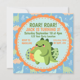 Invitación a la fiesta de cumpleaños de Dinosaur