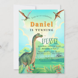 Invitación a la fiesta de cumpleaños de Dinosaur