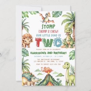 Invitación a la fiesta de cumpleaños de Dinosaur