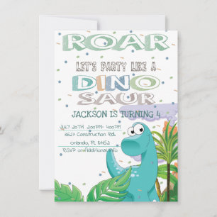 Invitación a la fiesta de cumpleaños de Dinosaur