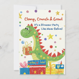 Invitación a la fiesta de cumpleaños de Dinosaur