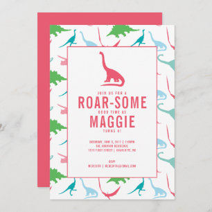 Invitación a la fiesta de cumpleaños de Dinosaur,