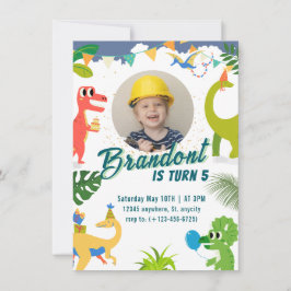 Invitación a la fiesta de cumpleaños de Dinosaur