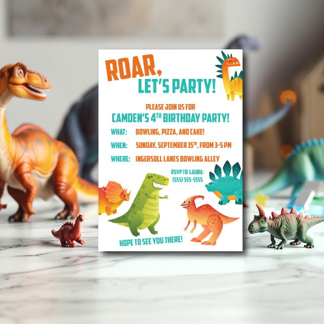 Invitación a la fiesta de cumpleaños de Dinosaur (Subido por el creador)