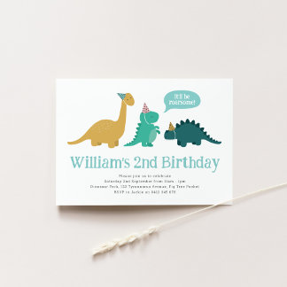Invitación a la fiesta de cumpleaños de Dinosaur